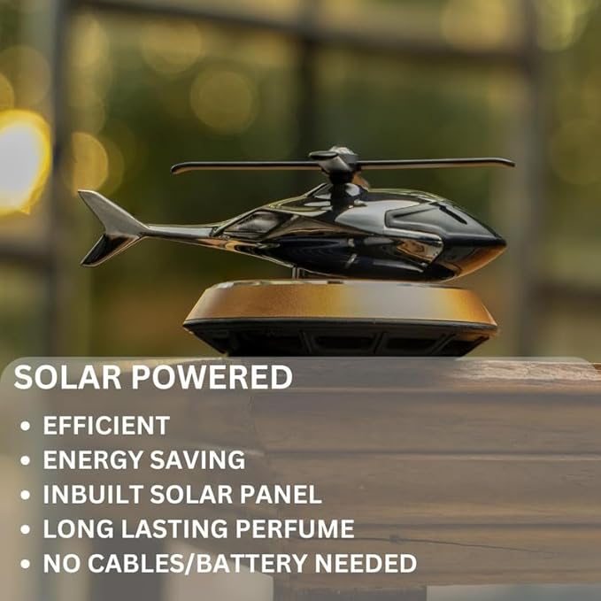 Solar-Powered Rotating Helicopter Car Air Freshener – Long-Lasting Natural Fragrance & Odor Eliminator