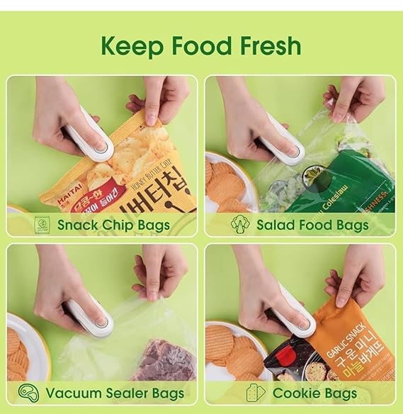 Portable Mini Sealing Machine, Handheld Packet Sealer for Food, Snacks, Chips, Fresh Storage, Plastic Bags Sealing Machine