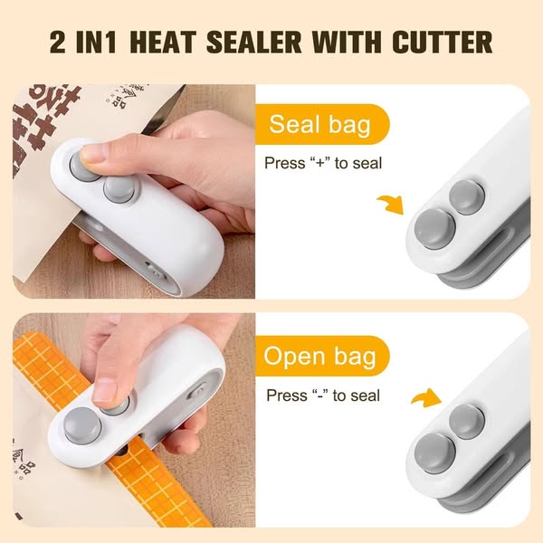 Portable Mini Sealing Machine, Handheld Packet Sealer for Food, Snacks, Chips, Fresh Storage, Plastic Bags Sealing Machine